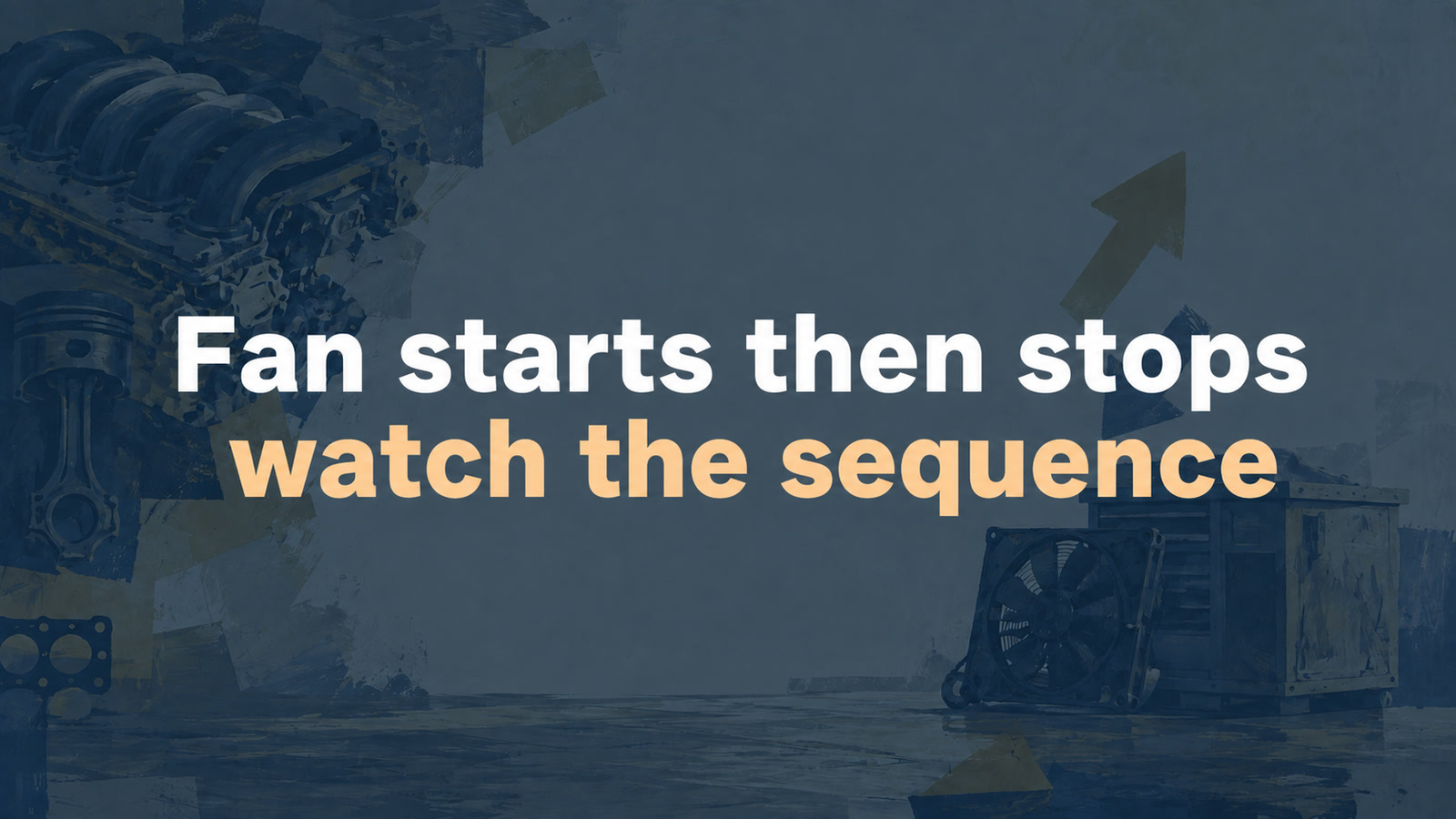 Conceptual editorial illustration: Fan starts then stops / watch the sequence