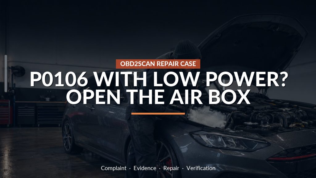 2012 Hyundai Veloster P0106 and Low Power: The Air Box Was Packed With Snow