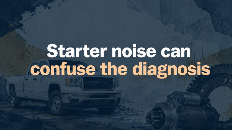 Conceptual editorial illustration: Starter noise can / confuse the diagnosis