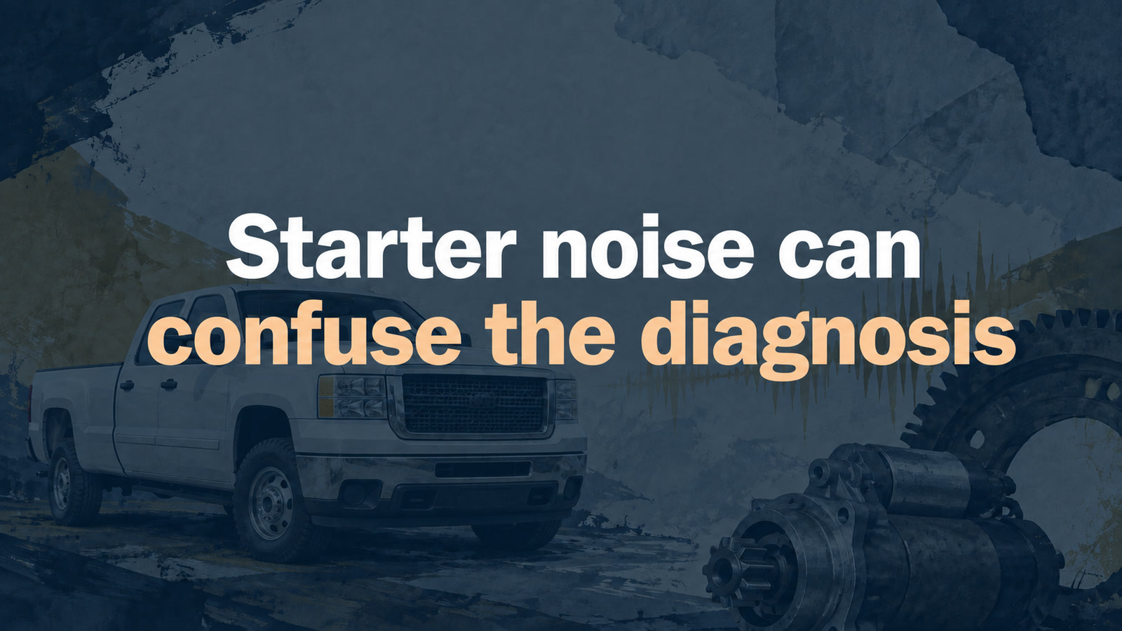 Conceptual editorial illustration: Starter noise can / confuse the diagnosis