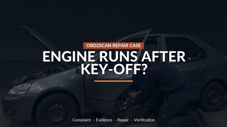 Engine Runs After Key-Off? — conceptual repair scene