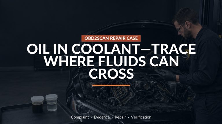 Oil In Coolant—Trace Where Fluids Can Cross — conceptual repair scene