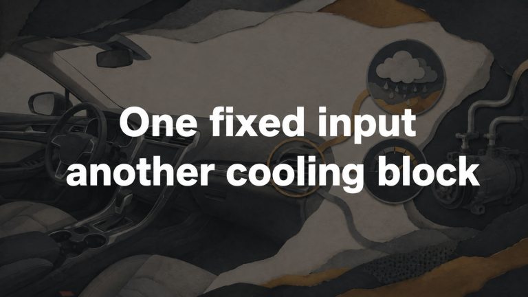 Conceptual editorial illustration: One fixed input / another cooling block