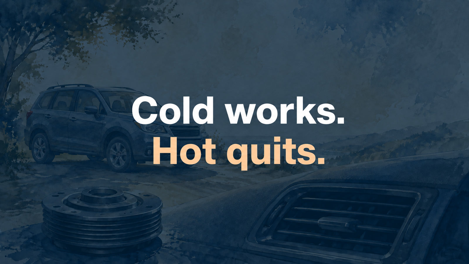 Conceptual editorial illustration: Cold works. Hot quits.