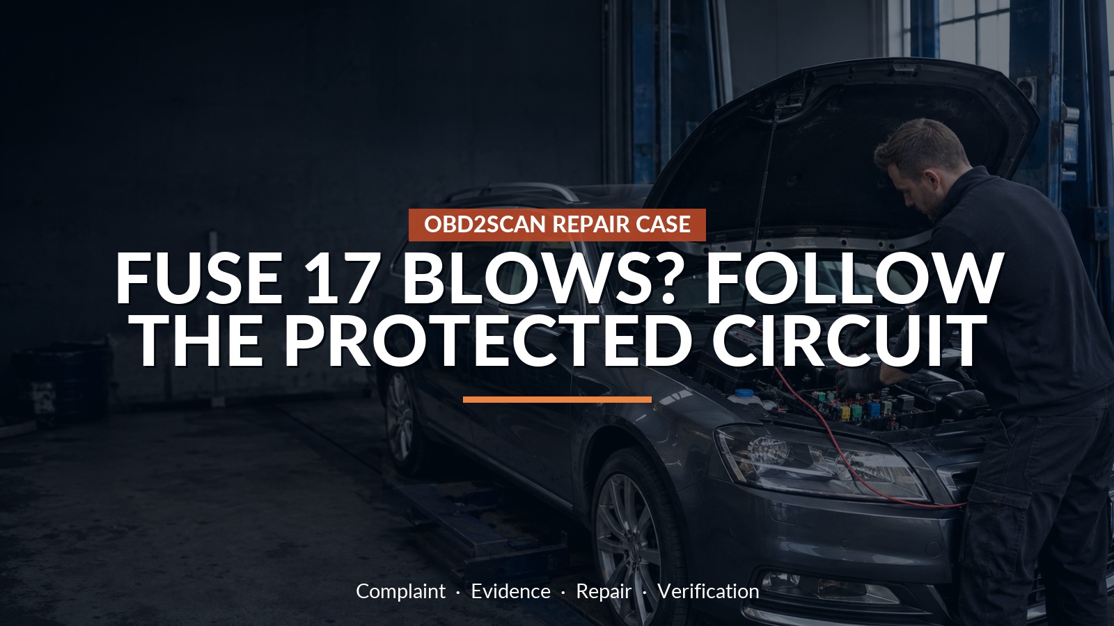 Fuse 17 Blows? Follow The Protected Circuit — conceptual repair scene