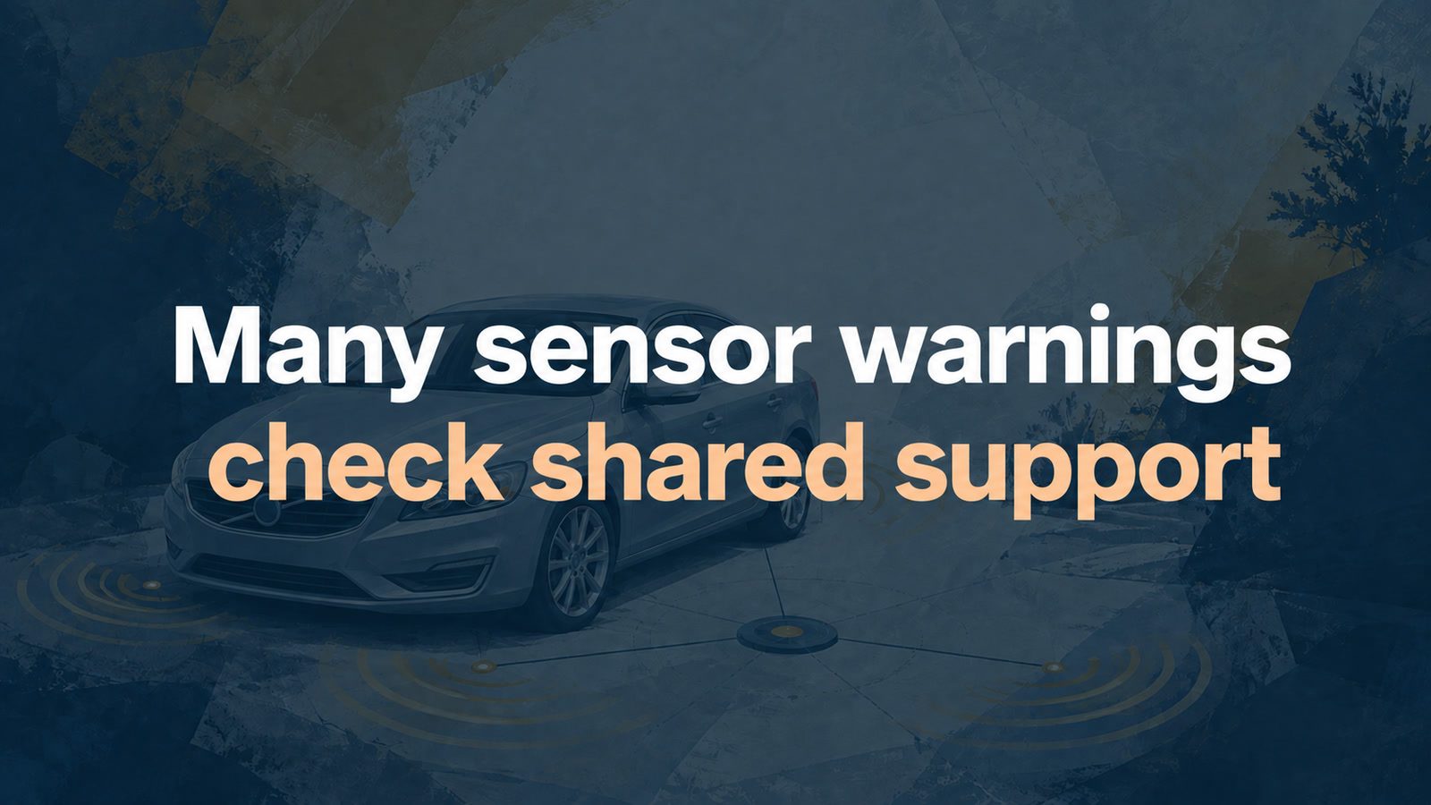 Conceptual editorial illustration: Many sensor warnings / check shared support