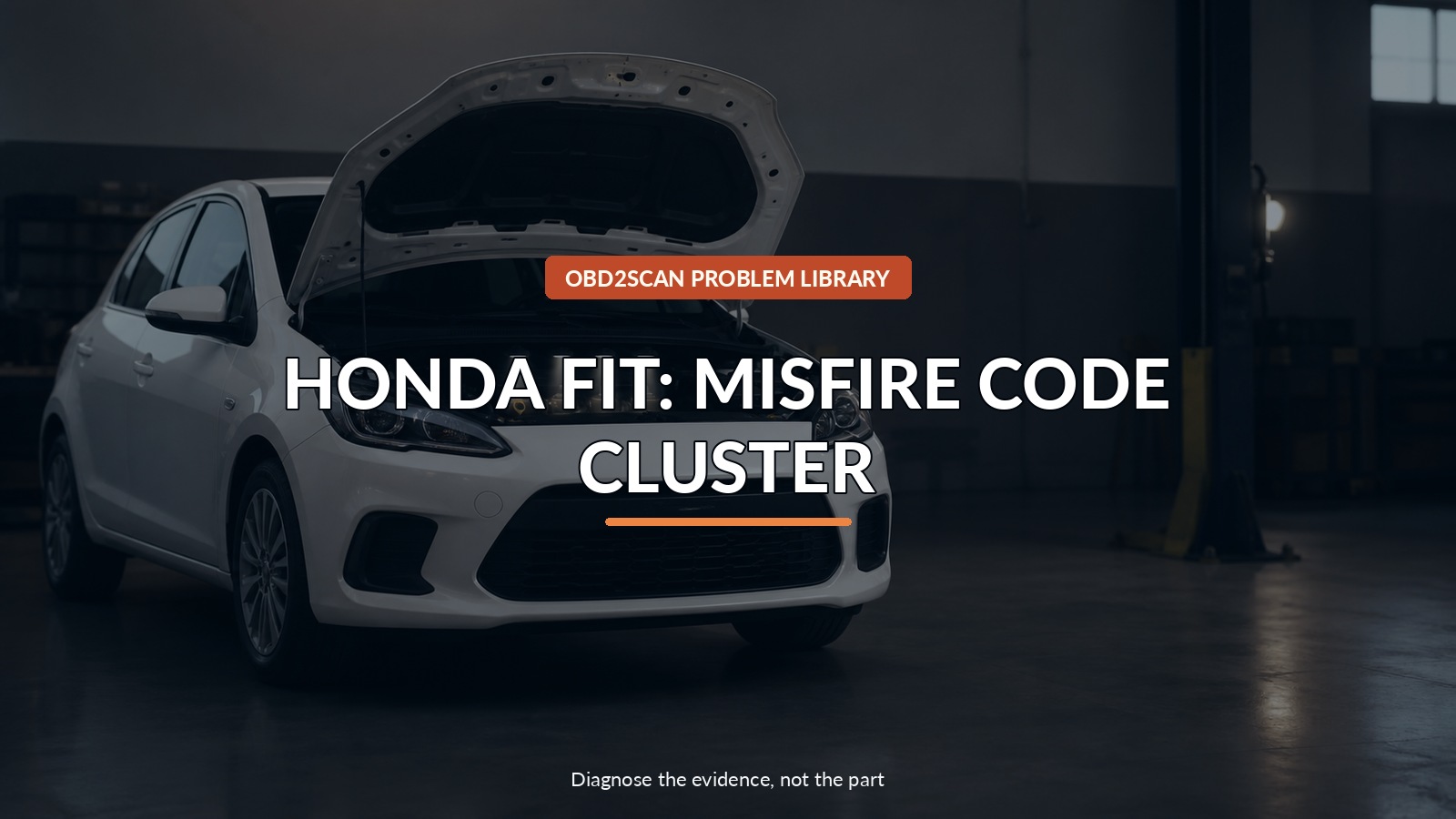 Honda Fit: Misfire Code Cluster — conceptual diagnostic scene