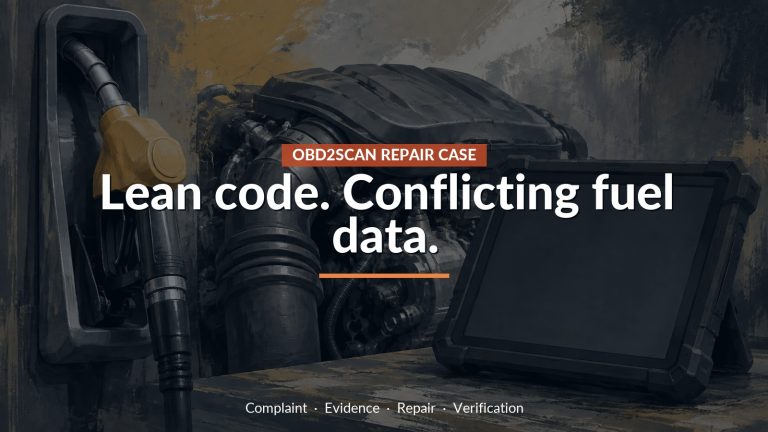 Conceptual editorial illustration: Lean code. Conflicting fuel data.