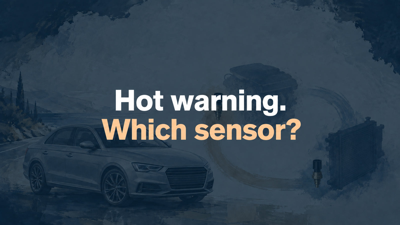 Conceptual editorial illustration: Hot warning. Which sensor?