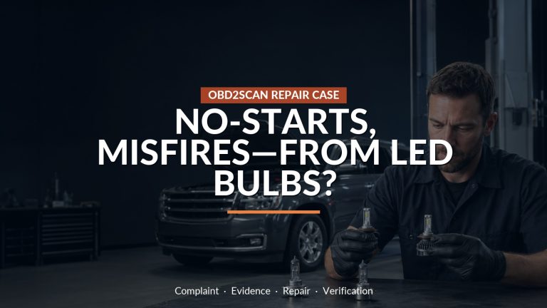 No-Starts, Misfires—From Led Bulbs? — conceptual repair scene