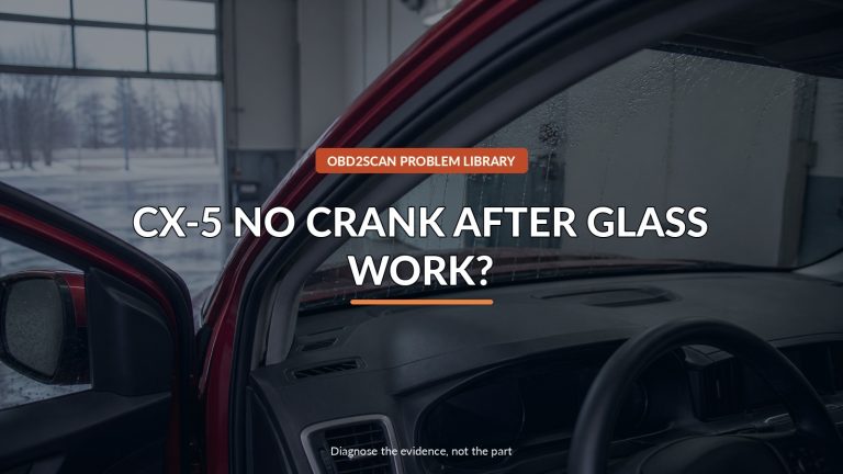 Cx-5 No Crank After Glass Work? — conceptual diagnostic scene
