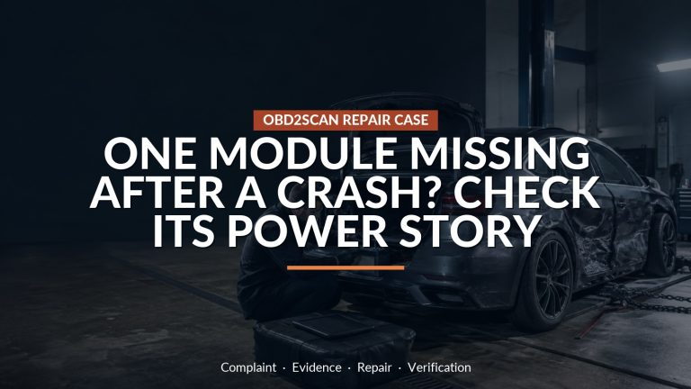 One Module Missing After A Crash? Check Its Power Story — conceptual repair scene