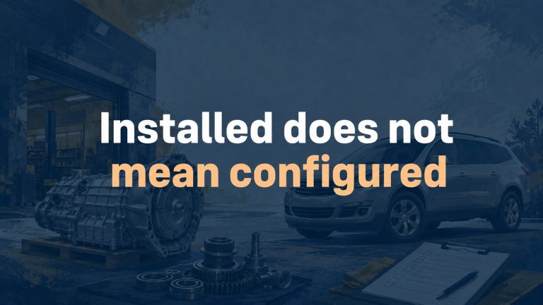 Conceptual editorial illustration: Installed does not / mean configured