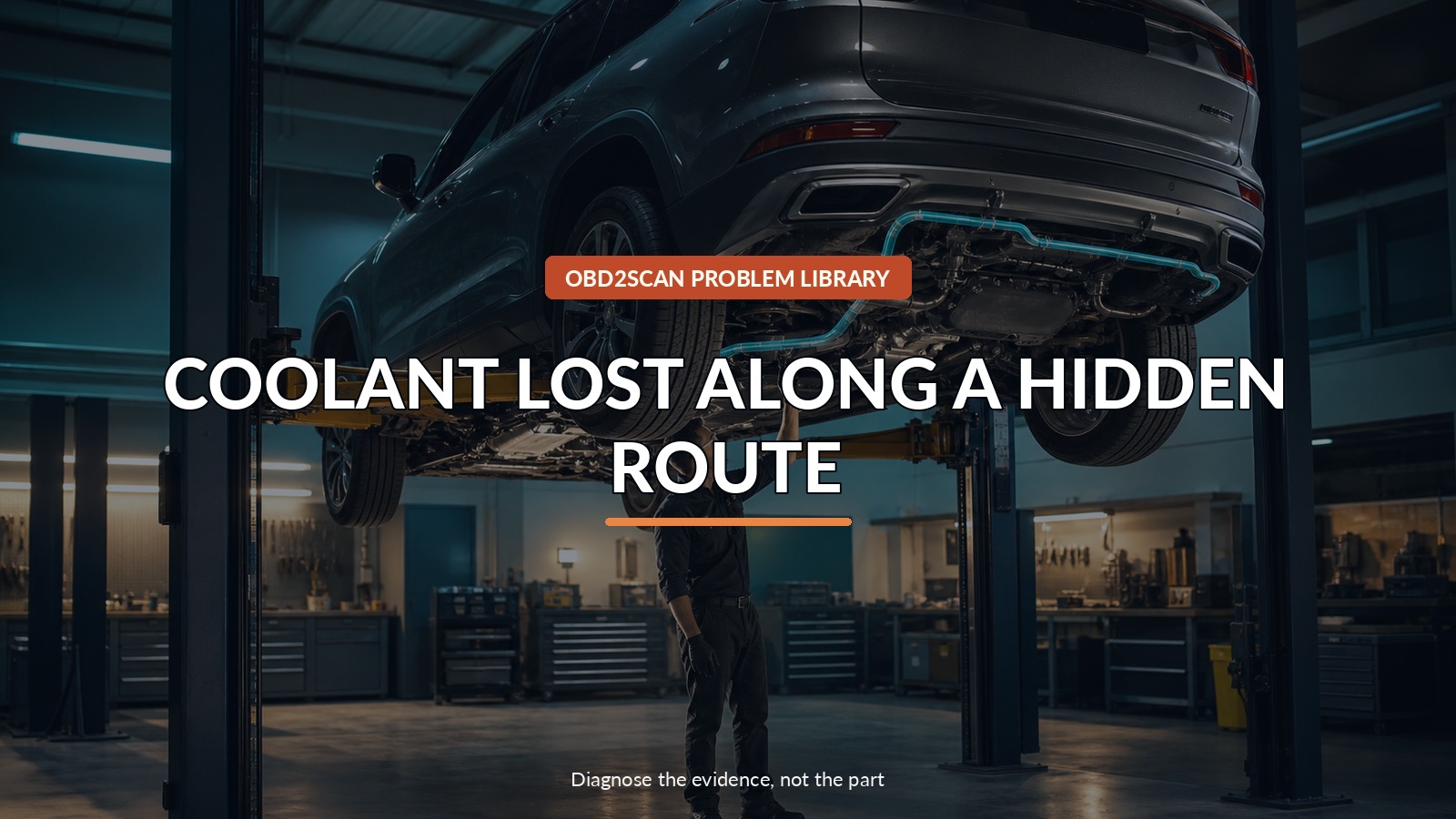 Coolant Lost Along A Hidden Route — conceptual diagnostic scene
