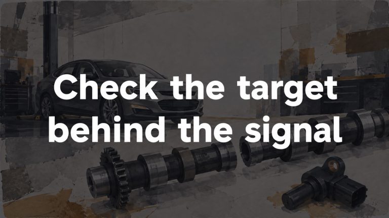 Conceptual editorial illustration: Check the target / behind the signal