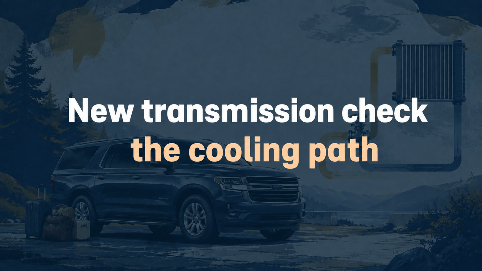 Conceptual editorial illustration: New transmission check / the cooling path