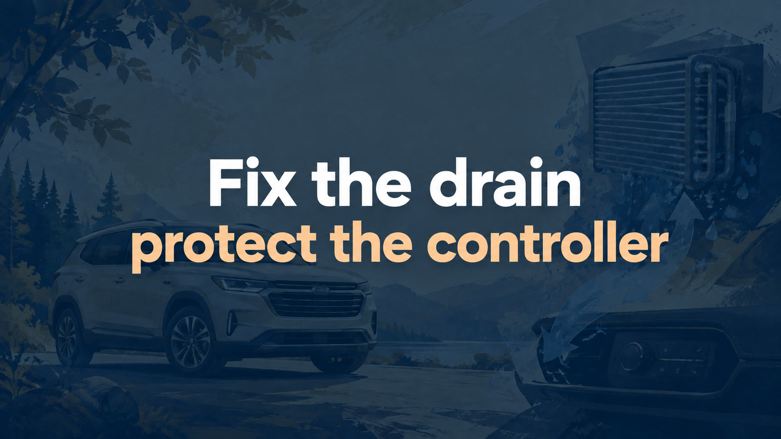 Conceptual editorial illustration: Fix the drain / protect the controller