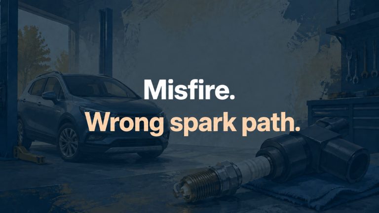 Conceptual editorial illustration: Misfire. Wrong spark path.