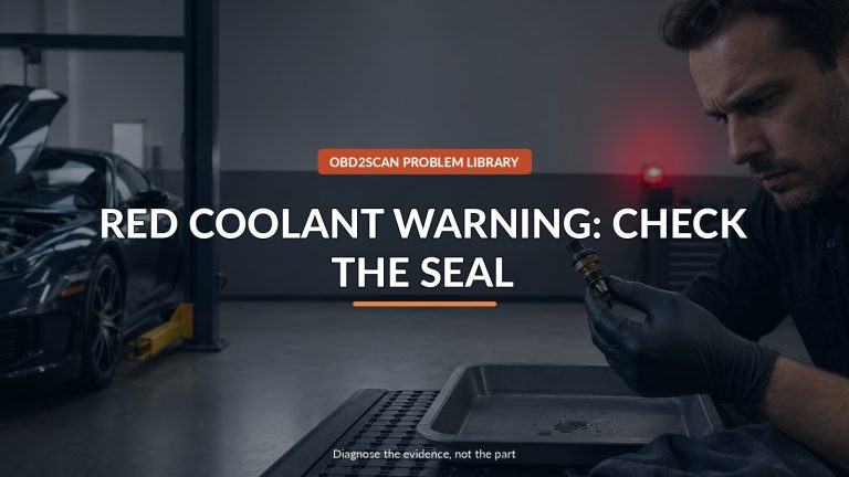 Red Coolant Warning: Check The Seal — conceptual diagnostic scene
