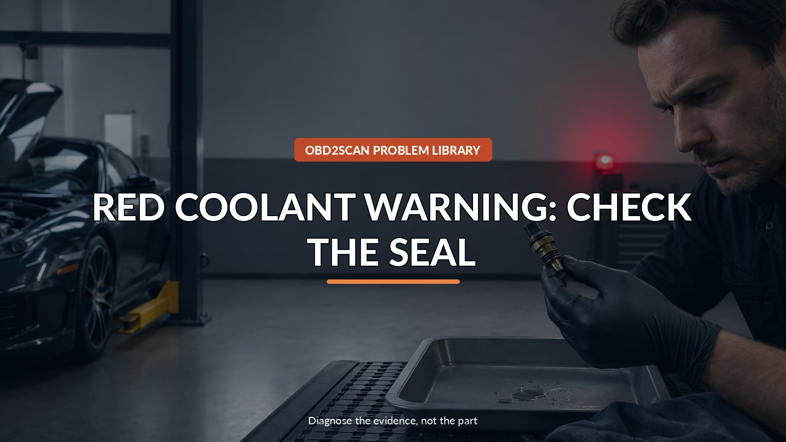 Red Coolant Warning: Check The Seal — conceptual diagnostic scene