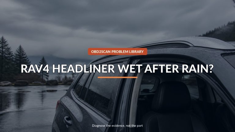 Rav4 Headliner Wet After Rain? — conceptual diagnostic scene