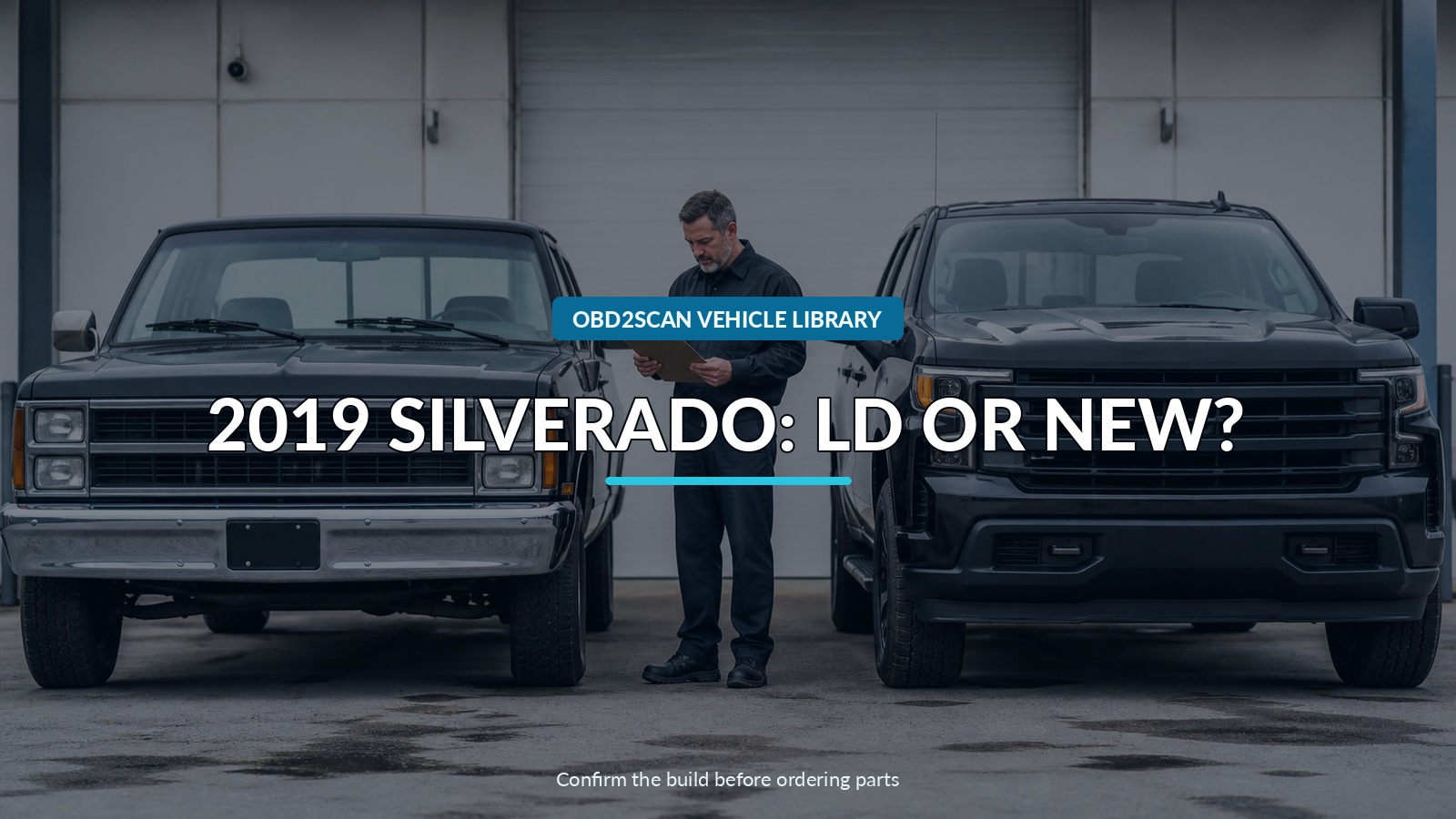 2019 Silverado: Ld Or New? — conceptual vehicle identity-verification scene