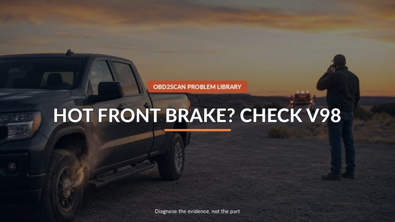 Hot Front Brake? Check V98 — conceptual diagnostic scene