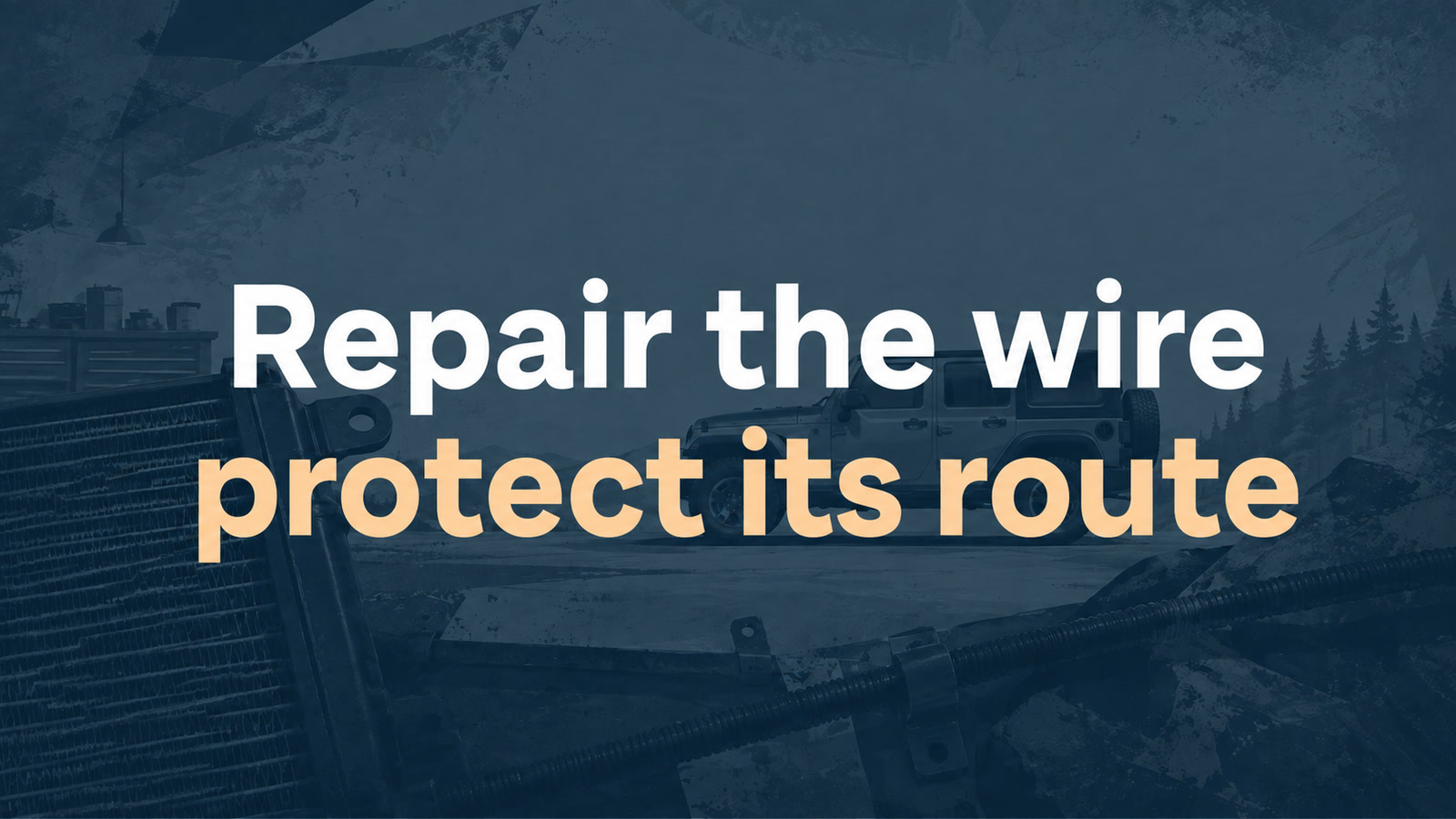 Conceptual editorial illustration: Repair the wire / protect its route