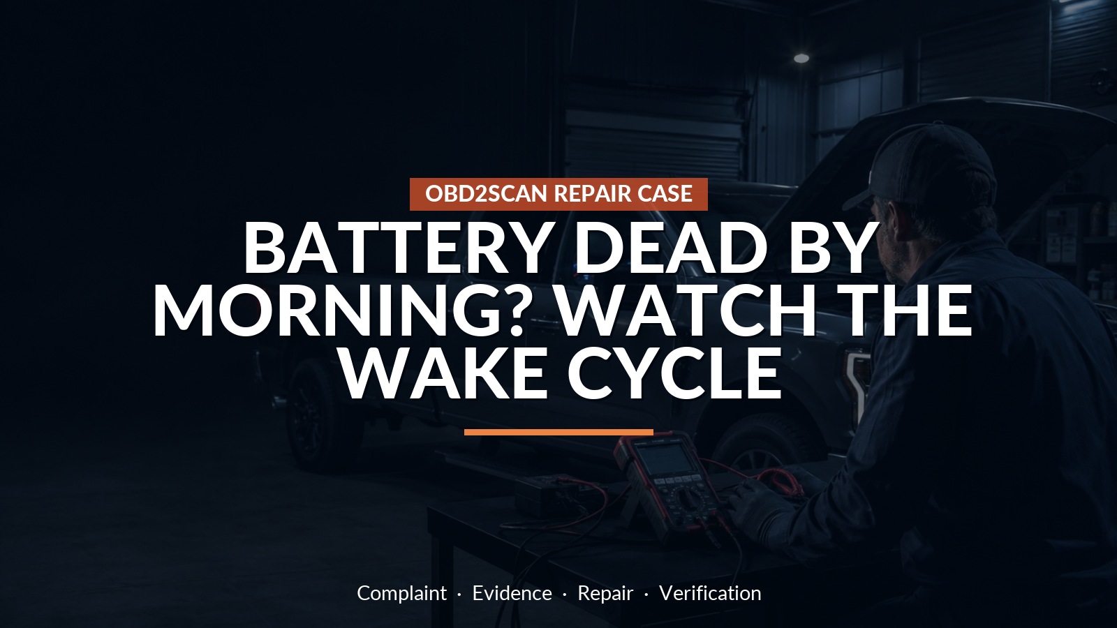 Battery Dead By Morning? Watch The Wake Cycle — conceptual repair scene