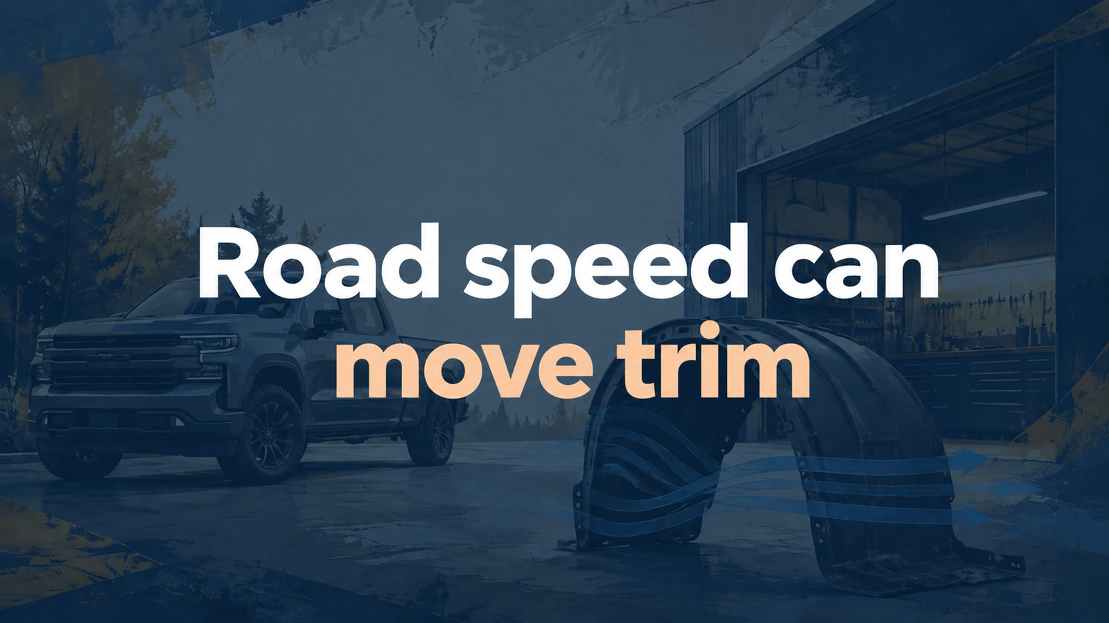 Conceptual editorial illustration: Road speed can / move trim