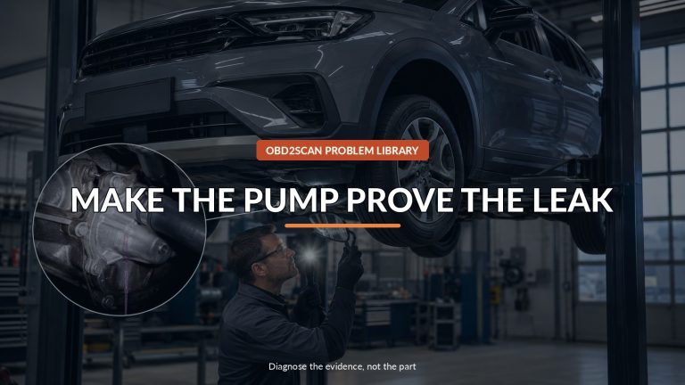 Make The Pump Prove The Leak — conceptual diagnostic scene