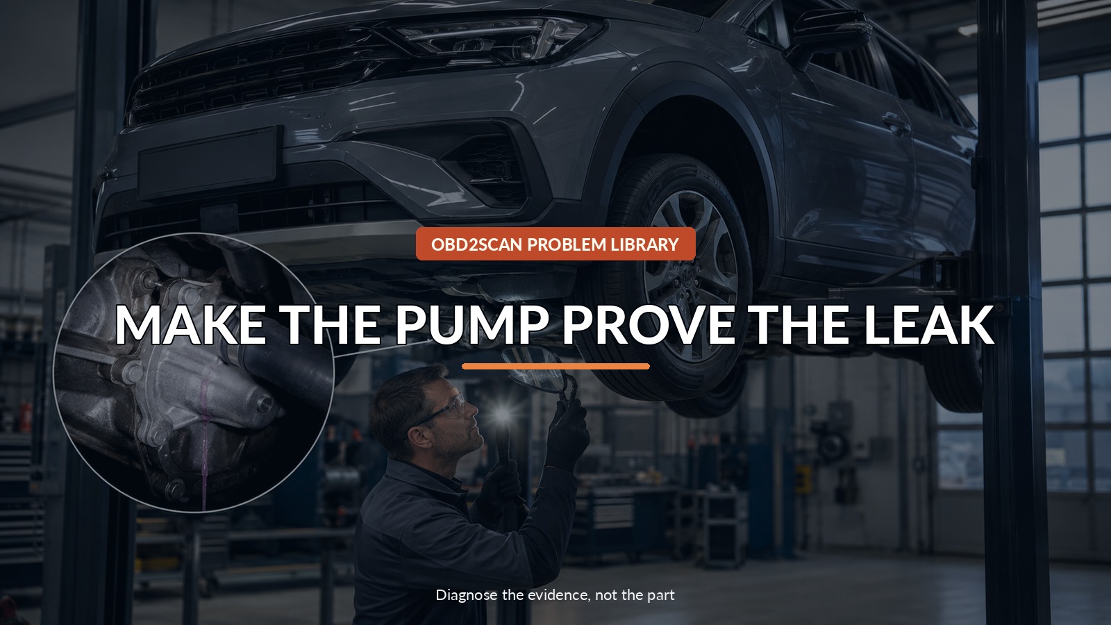 Make The Pump Prove The Leak — conceptual diagnostic scene