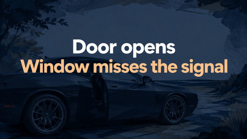 2022 Dodge Challenger Window Will Not Drop After Door Repair: Is the Door-Open Message Arriving?