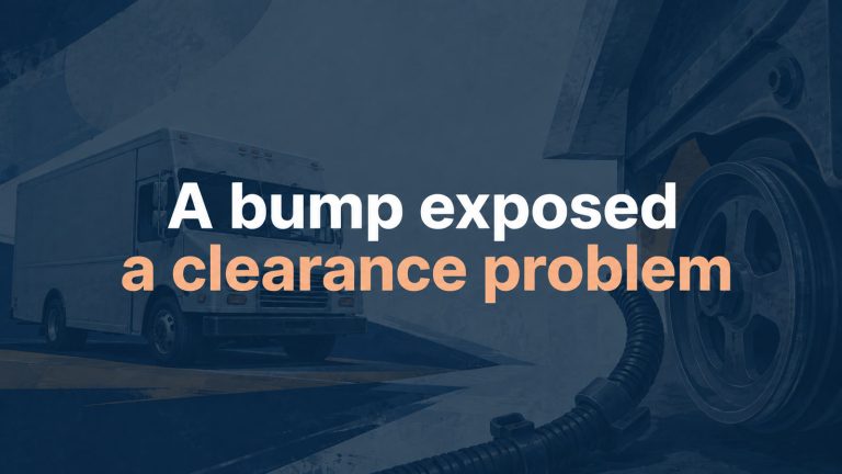 Conceptual editorial illustration: A bump exposed / a clearance problem