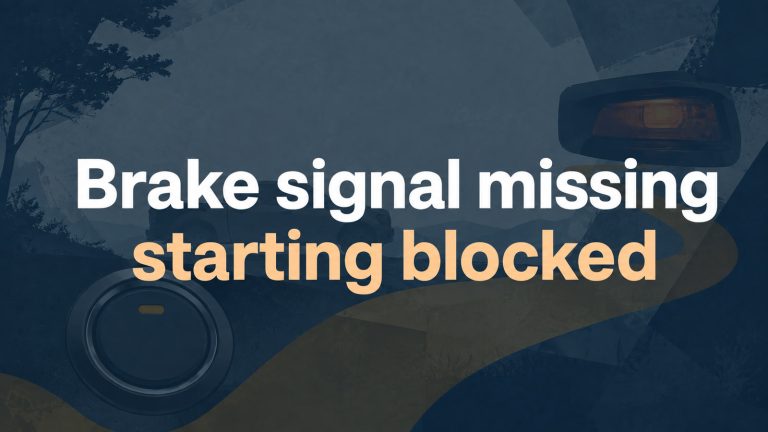 Conceptual editorial illustration: Brake signal missing / starting blocked