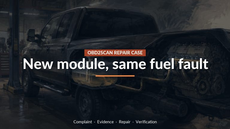 Conceptual editorial illustration: New module, same fuel fault