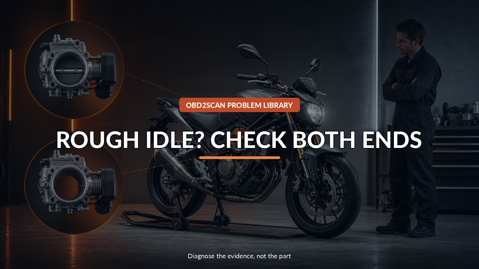 Rough Idle? Check Both Ends — conceptual diagnostic scene