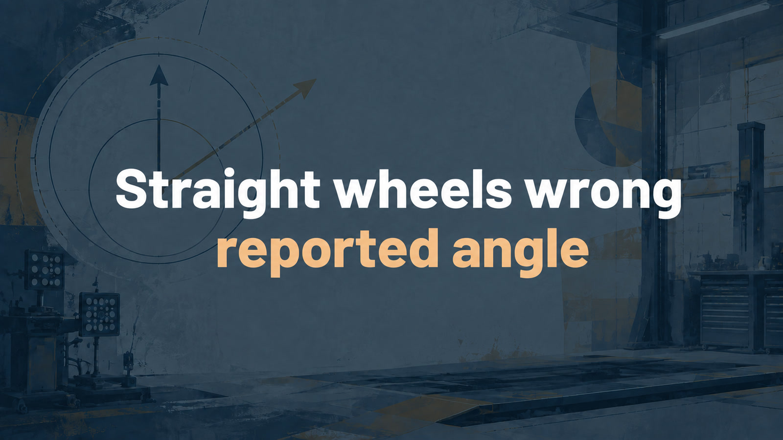 Conceptual editorial illustration: Straight wheels wrong / reported angle