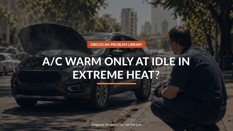 A/C Warm Only At Idle In Extreme Heat? — conceptual diagnostic scene