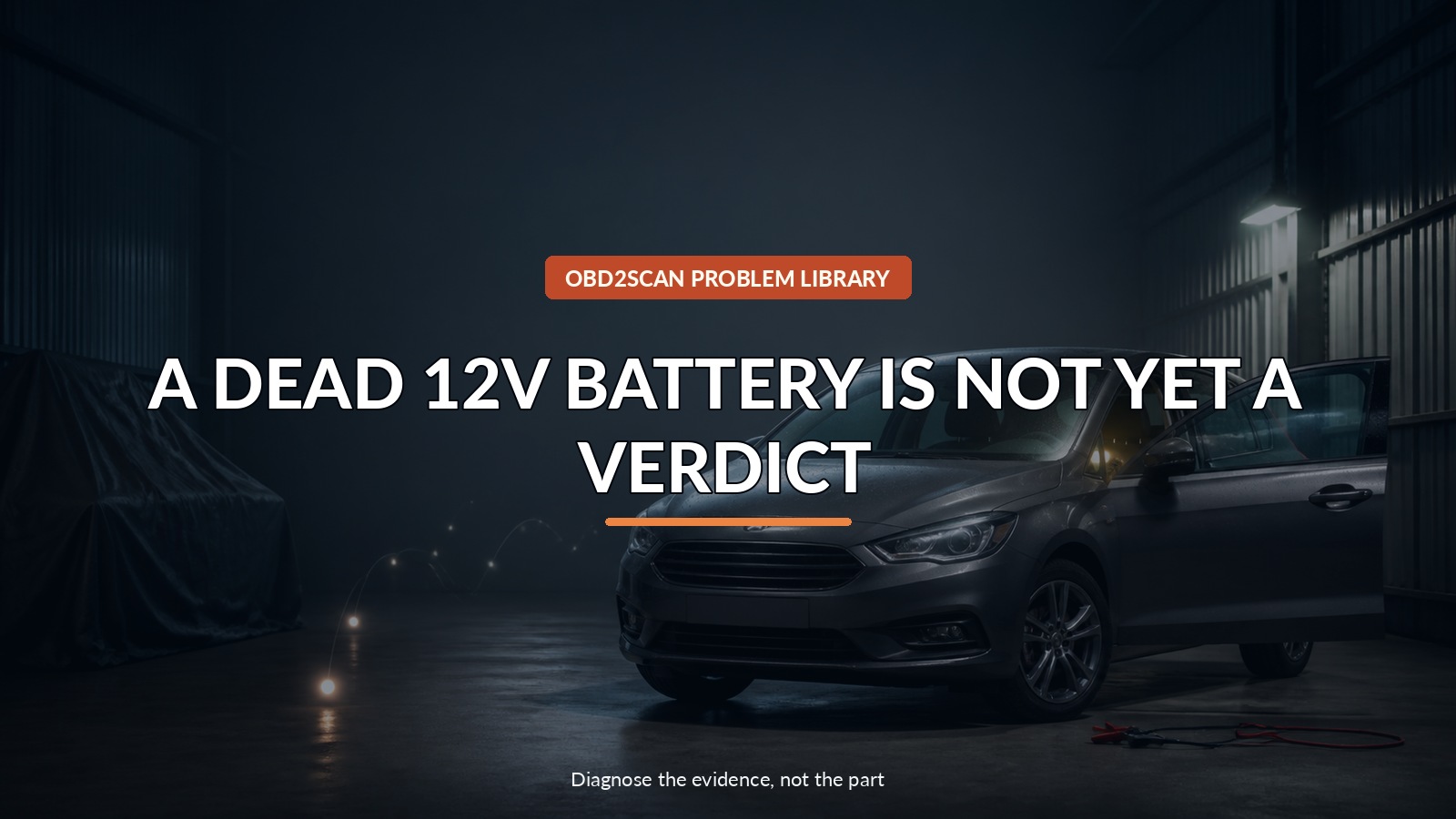 A Dead 12V Battery Is Not Yet A Verdict — conceptual diagnostic scene