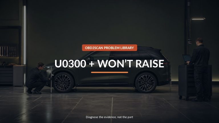 U0300 + Won’T Raise — conceptual diagnostic scene