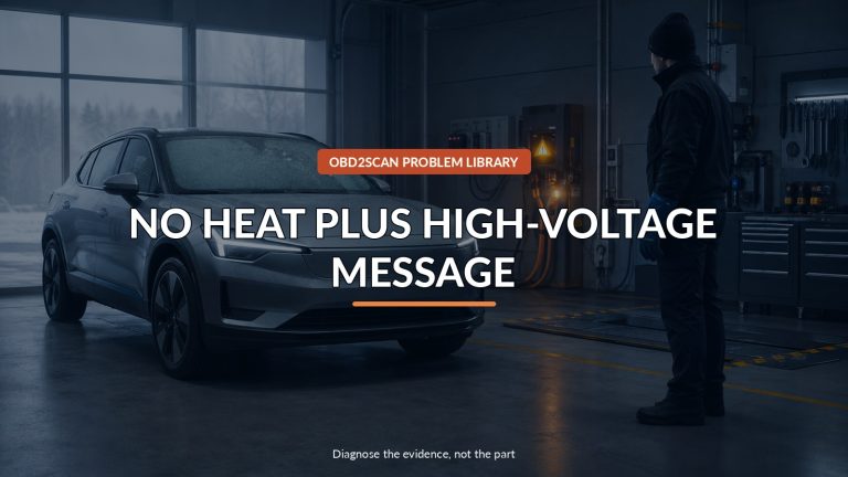 No Heat Plus High-Voltage Message — conceptual diagnostic scene