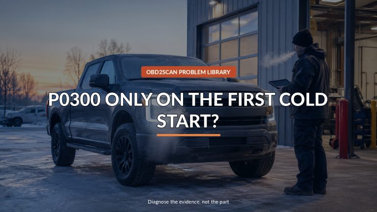 P0300 Only On The First Cold Start? — conceptual diagnostic scene