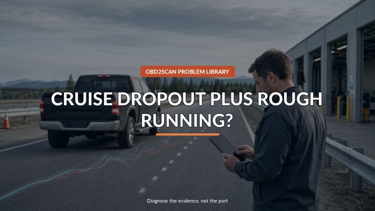 Cruise Dropout Plus Rough Running? — conceptual diagnostic scene