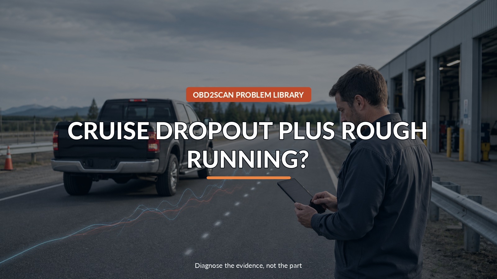 Cruise Dropout Plus Rough Running? — conceptual diagnostic scene