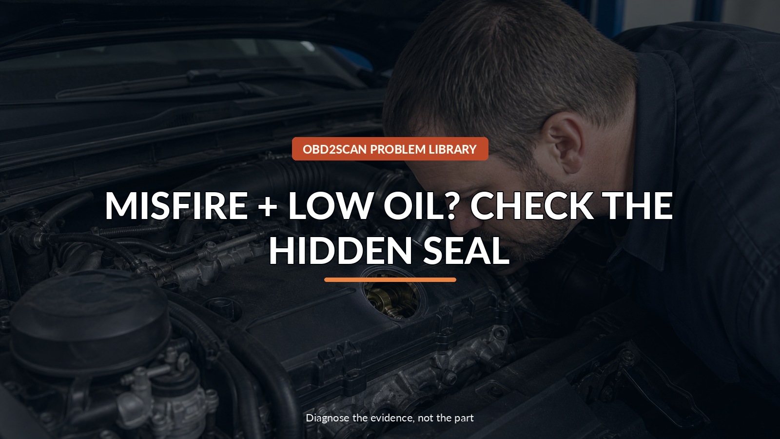 Misfire + Low Oil? Check The Hidden Seal — conceptual diagnostic scene