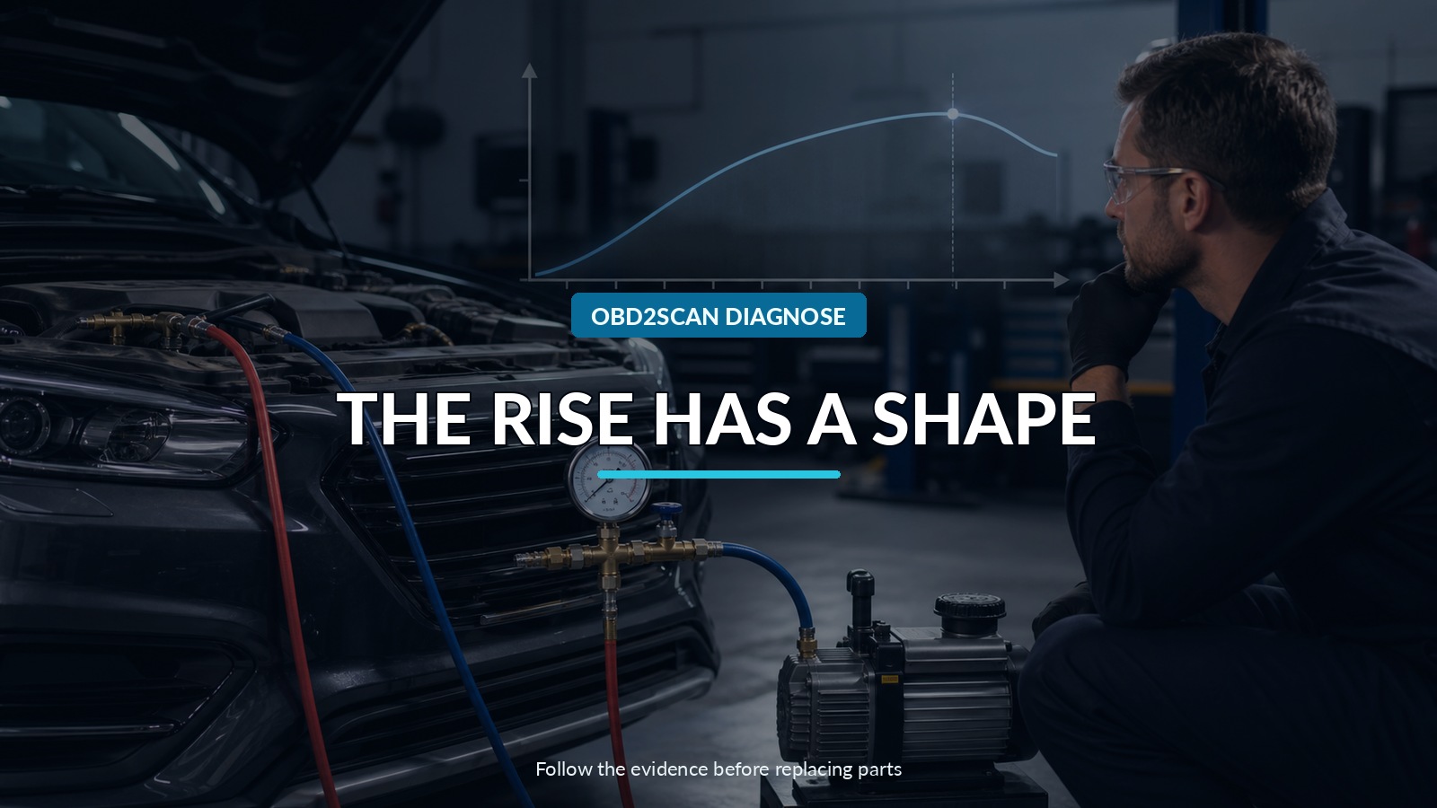 The Rise Has A Shape — conceptual diagnostic scene