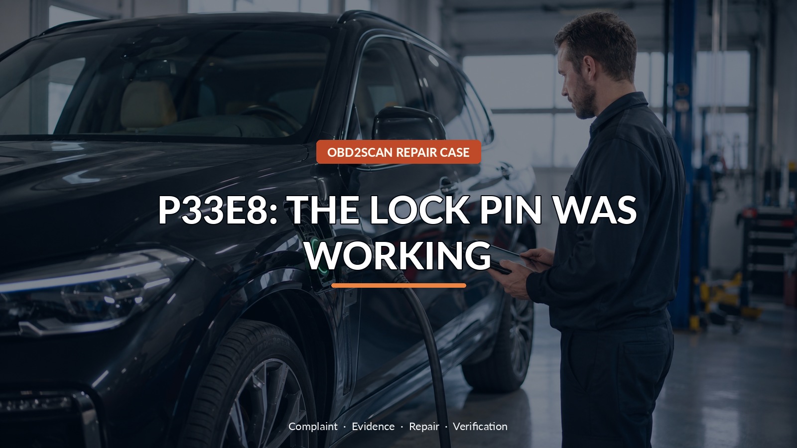 P33E8: The Lock Pin Was Working — conceptual diagnostic scene