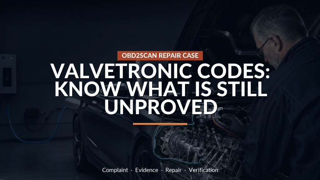 BMW 330e Valvetronic Codes Without a Final Repair: What the Evidence Actually Proved