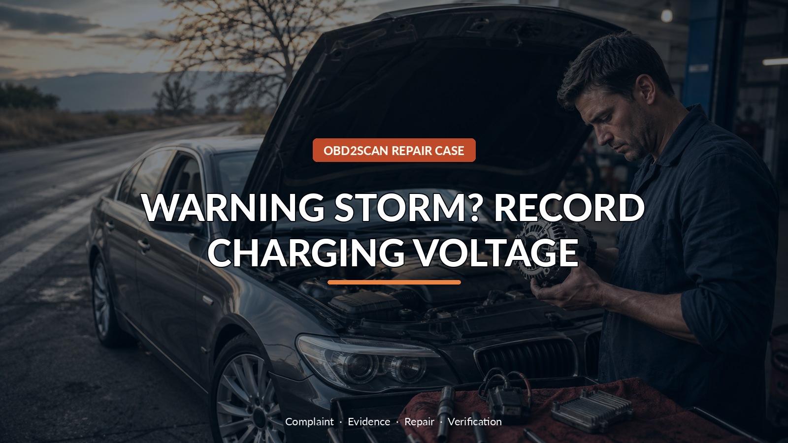 Warning Storm? Record Charging Voltage — conceptual diagnostic scene